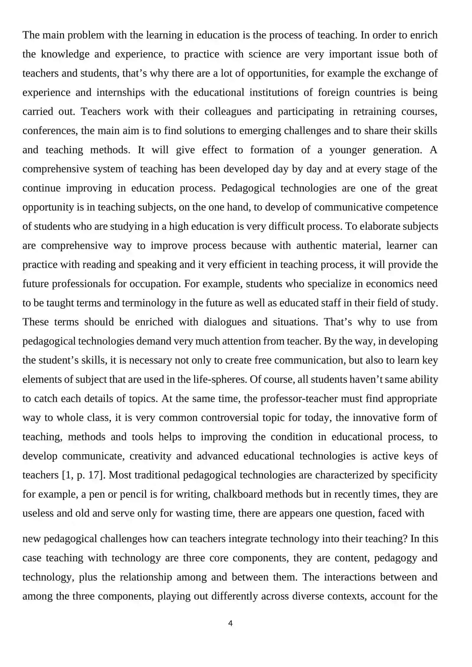 Ta’lim jarayonida pedagogik texnologiyalarning o‘rni 4