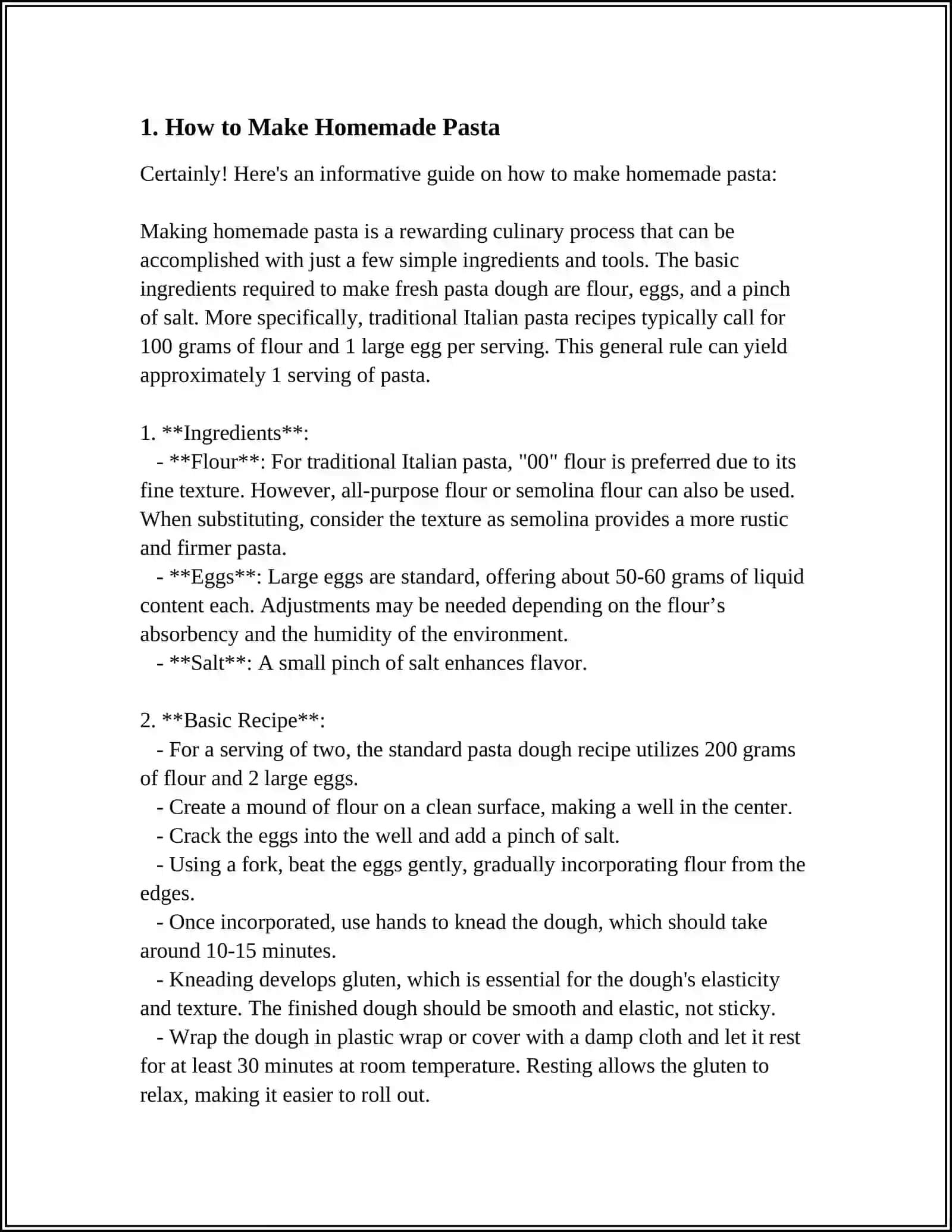 Homemade Pasta Recipe 4