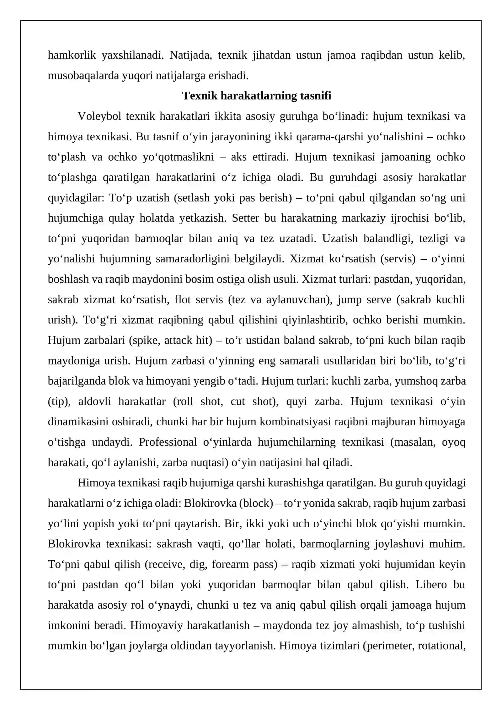 Voleybol o‘yinida shug‘ullanuvchilarning o‘yin texnikasi 4