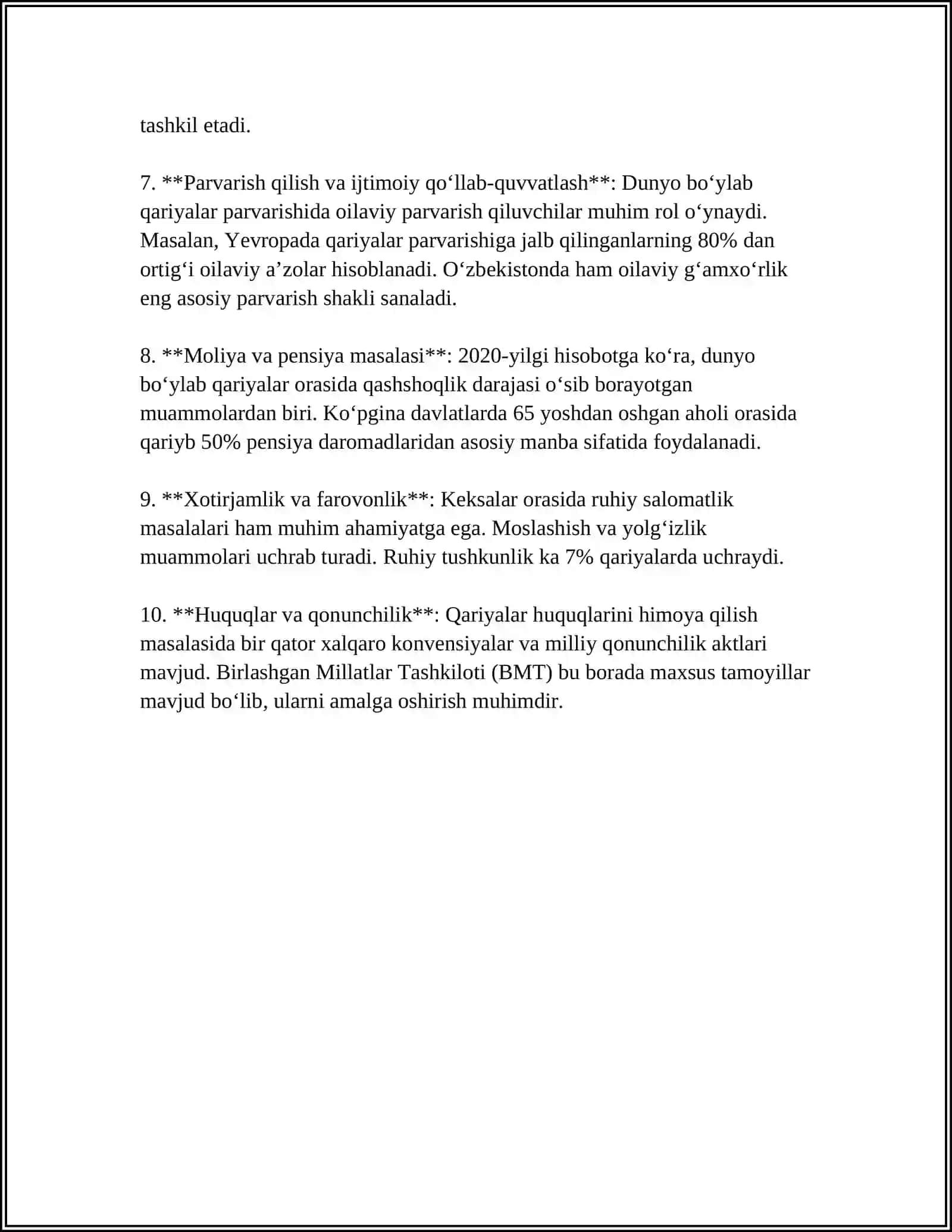 QARILIK BILAN BOGʻLIQ BUZILISHLAR 4