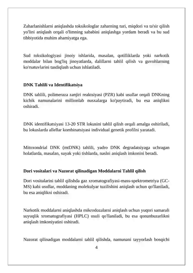 Kriminalistikada kimyoning o'rni 4