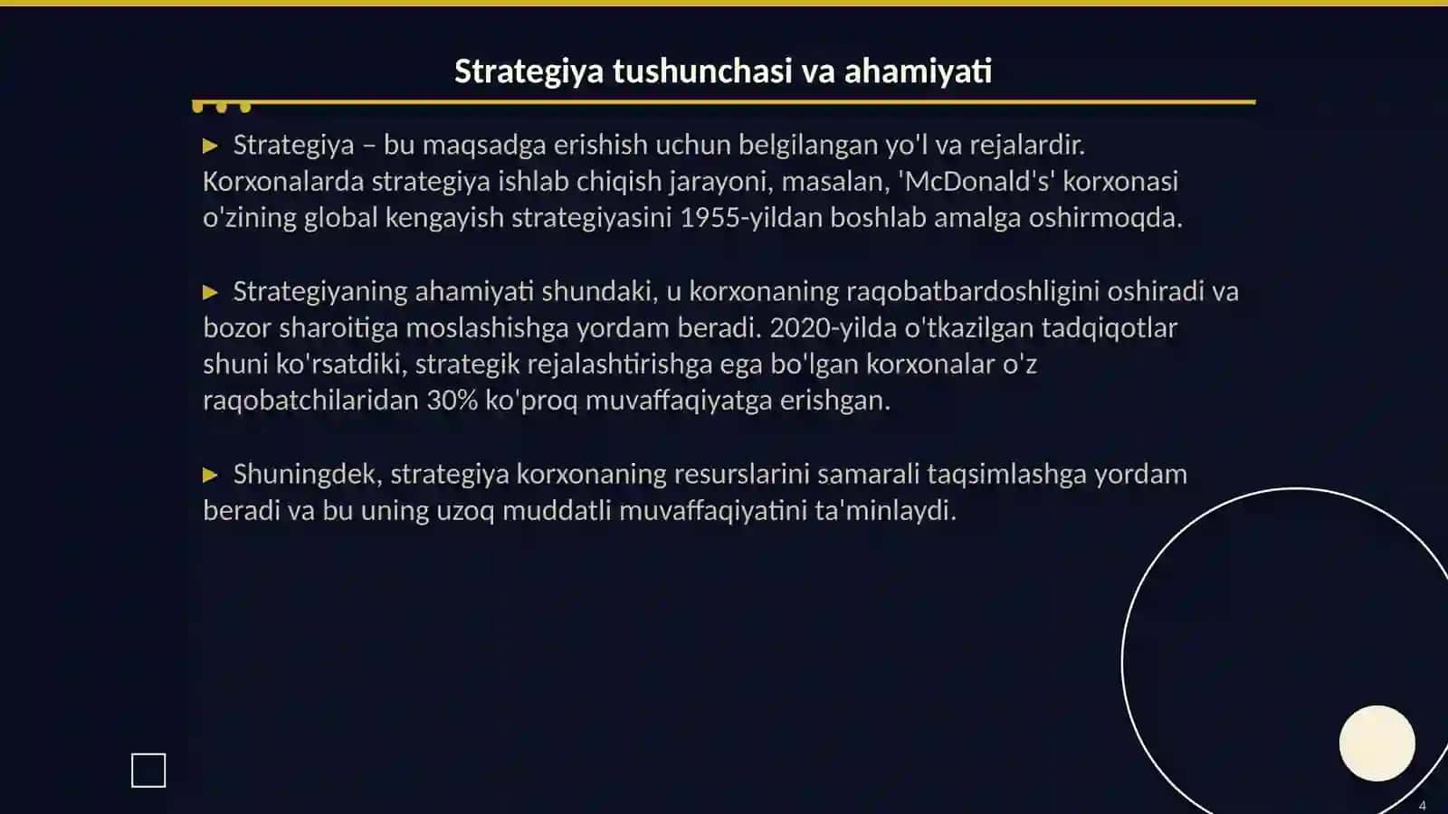 Korxona va strategiya turlari 4