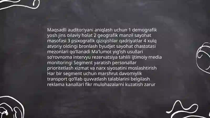Ekskursiya xizmati marshrutini tayyorlash 4