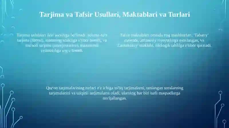 Mustaqillikyillarida Qur'onning o'zbek tiligatarjima va tafsirlari 4