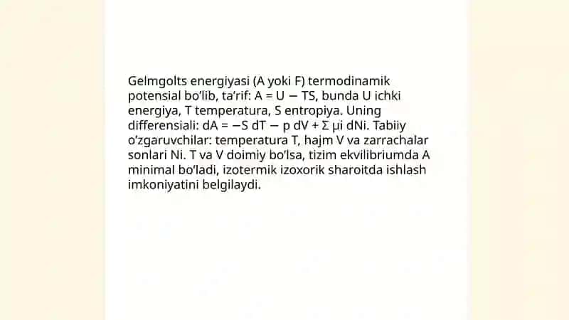Termodinamik potensiallar 4
