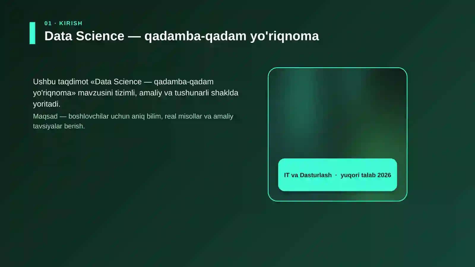 Data Science — qadamba-qadam yo'riqnoma 4