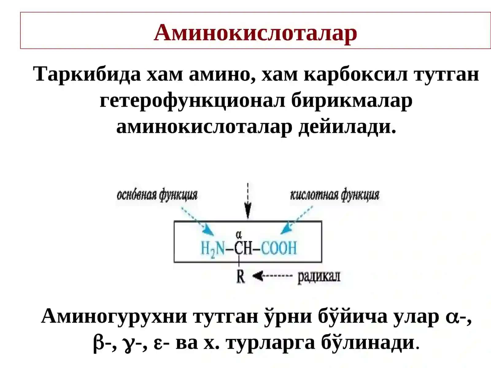 α-Аминокислоталар. Пептидлар ва оқсиллар 4