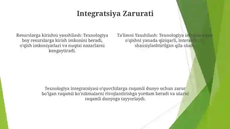 Texnalogiya darslarini integratsiyalash 4