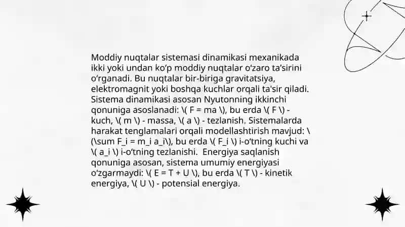 Moddiy nuqtalar sistemasining harakati 4