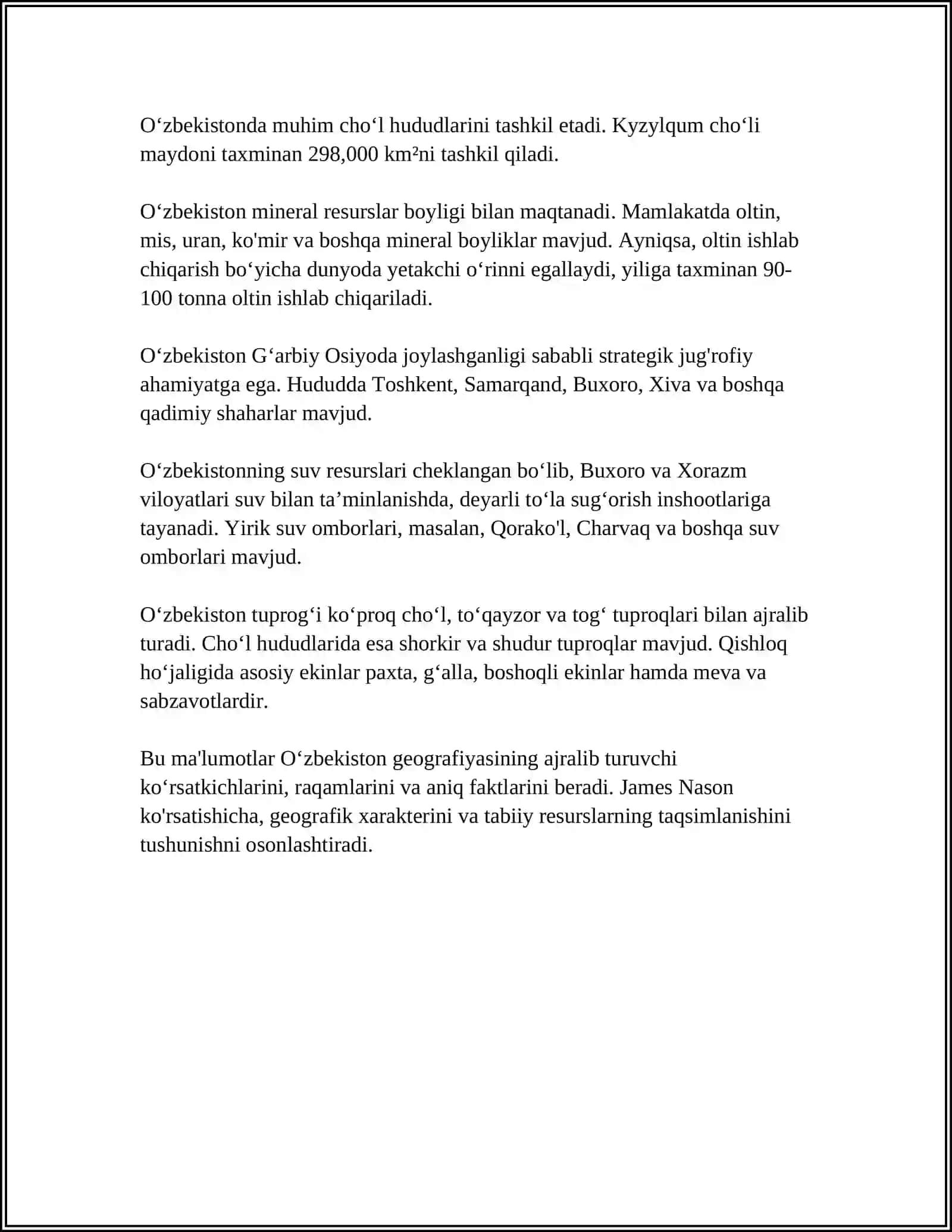 UZBEKISTAN HAQIDA 4
