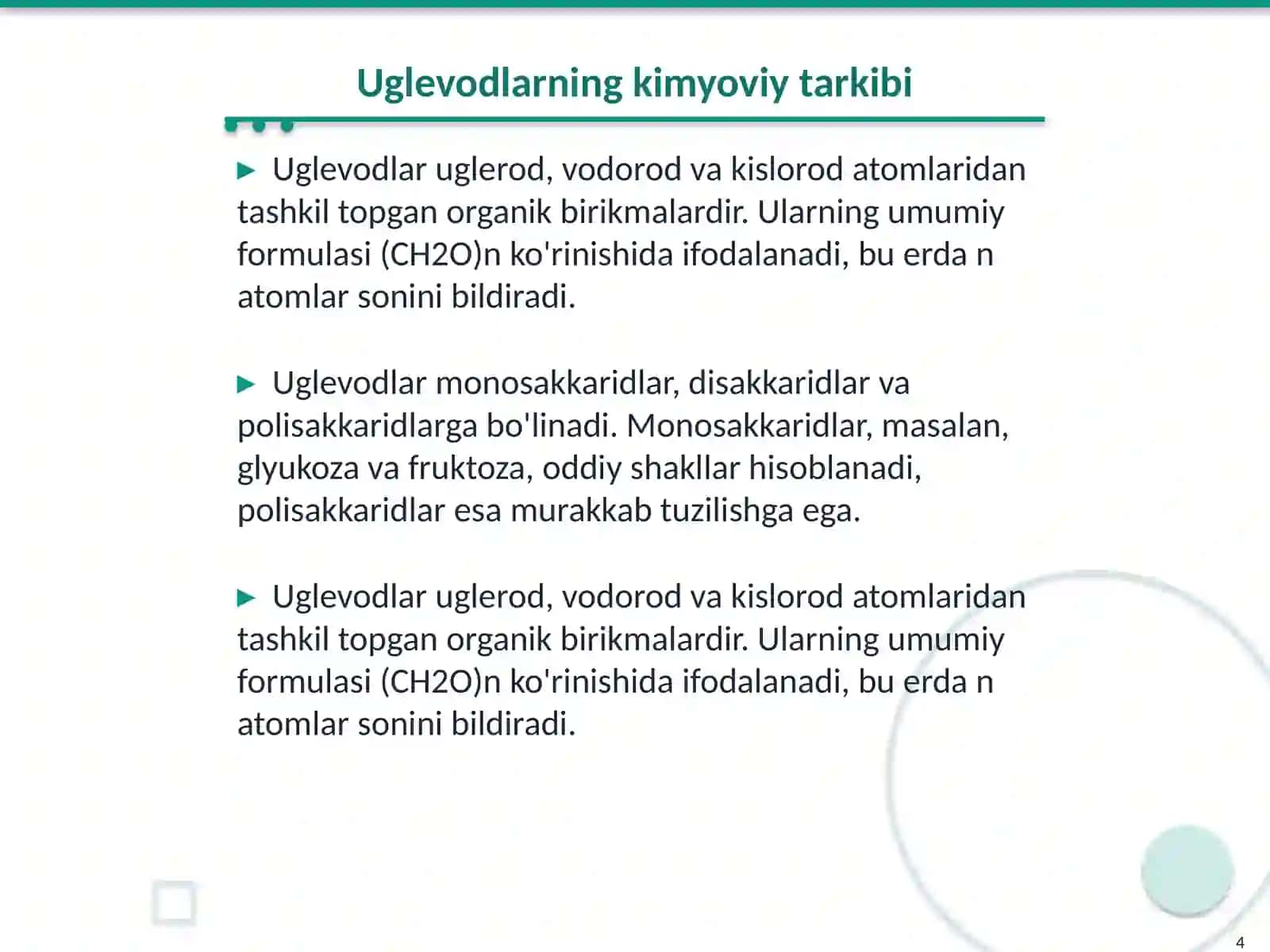 Oddiy va murakkab uglevodlar 4