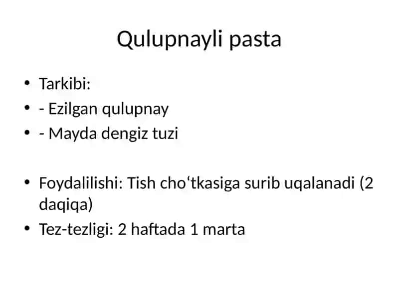 Tabiiy tish oqartirish usullar 4
