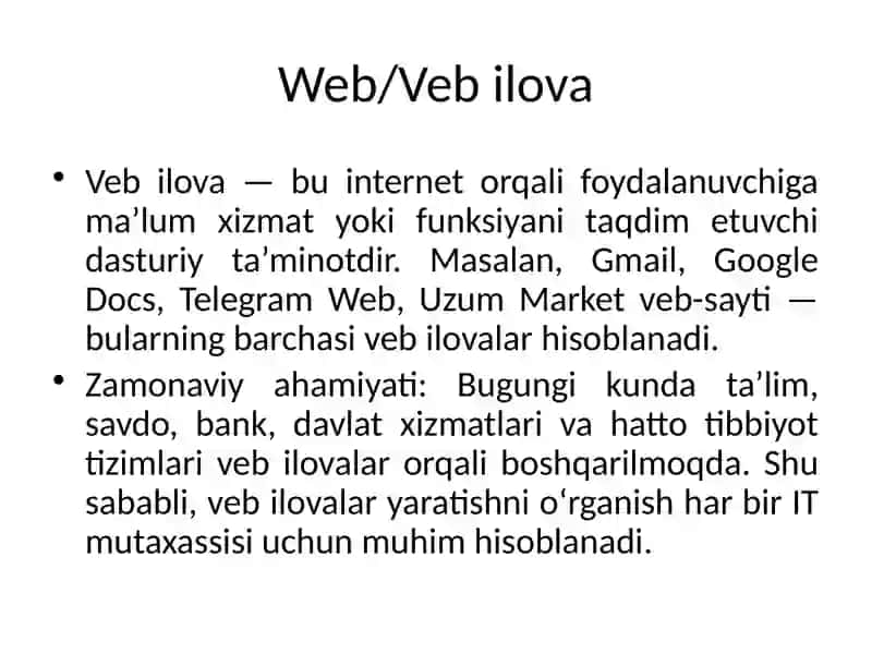 Veb ilovalar yaratish 4