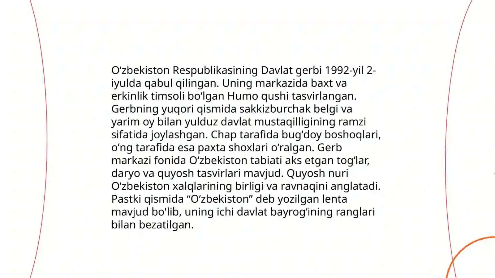 O’zbekiston Respublikasi davlat ramzlari slayd 4