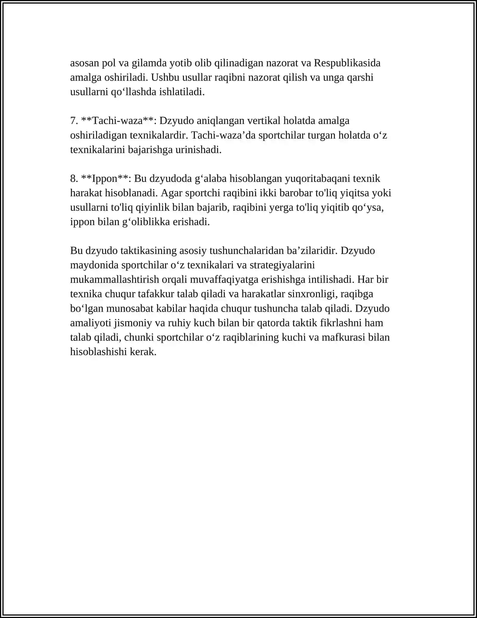 Dzyudo taktikasining asosiy tushunchalari 4