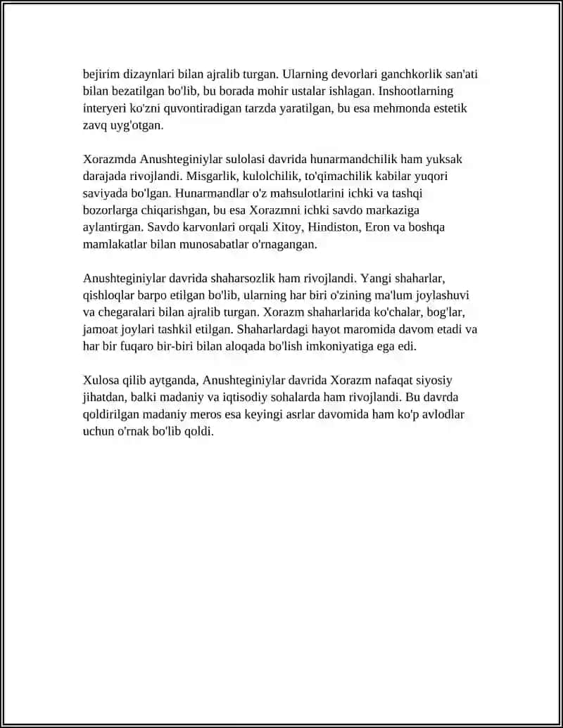 ANUSHTEGINIYLAR DAVRIDA XORAZM MADANIYATI (X-XIII ASRLARDA) 4