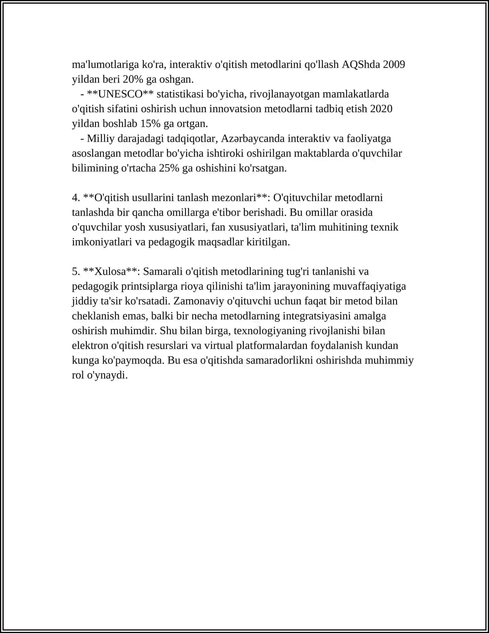 UMUMIY PEDAGOGIKA "OQITISH METOLARI VA QUROLLARI" 4