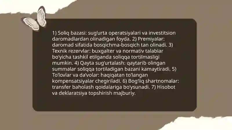 Sug’urta biznesida soliq menejmenti 4