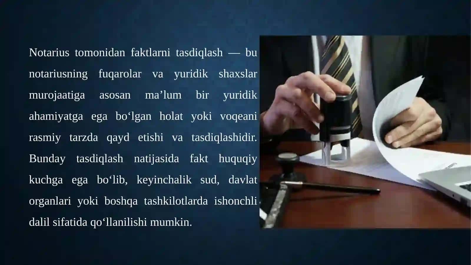 NOTARUS TOMONIDAN FAKTLARNI TASDIQLASH 4