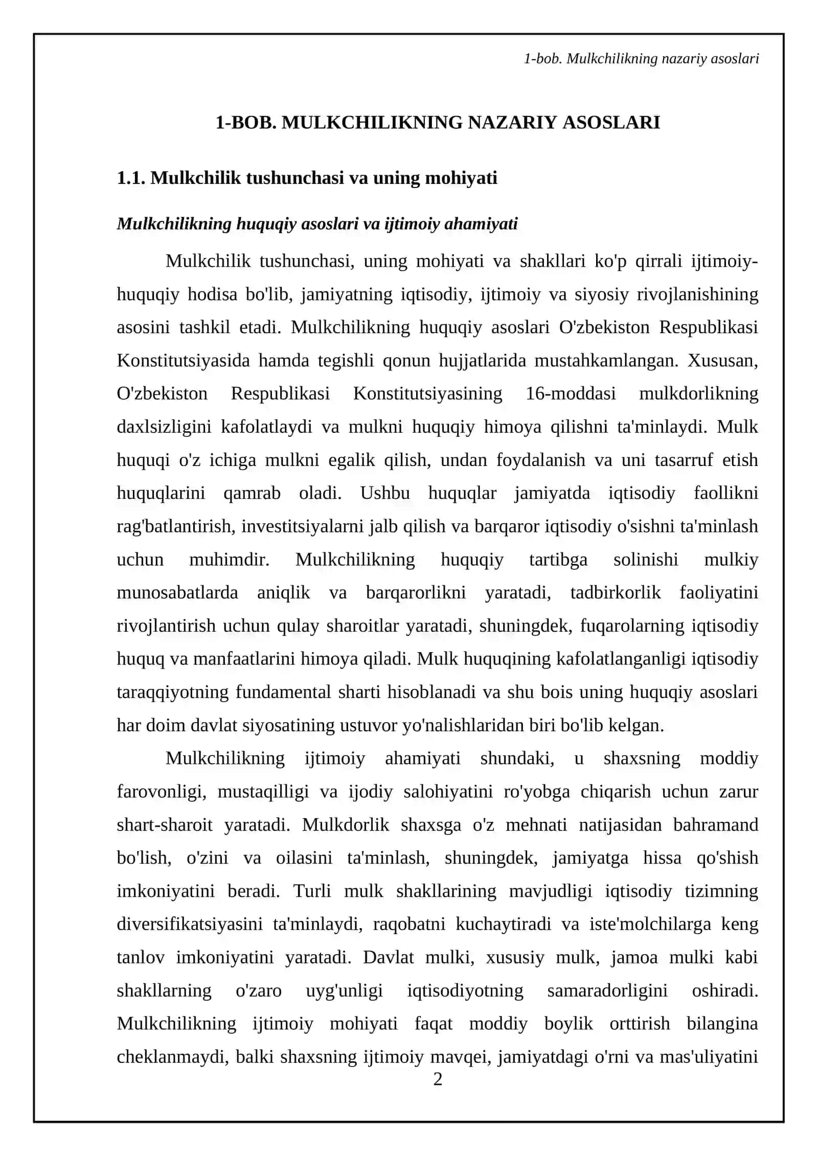 Mulkchilikning shakllari va ularning amal qilishi 4