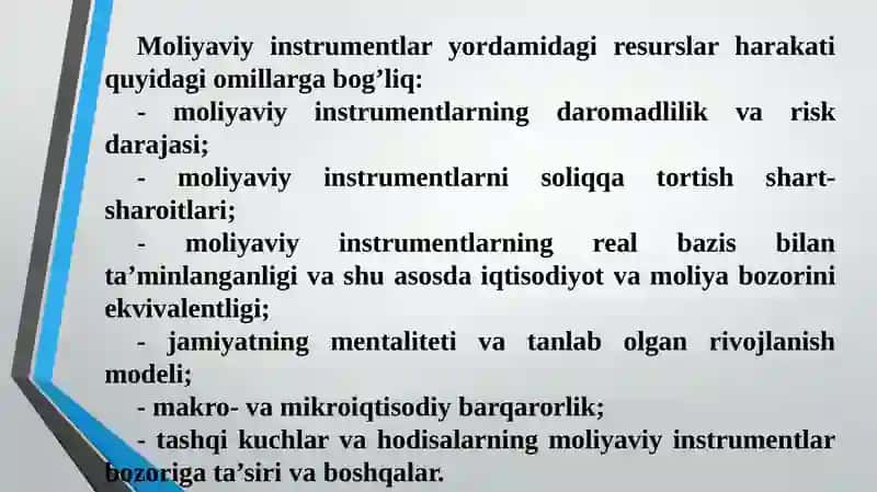 MOLIYABOZORI INSTRUMENTLARI 4