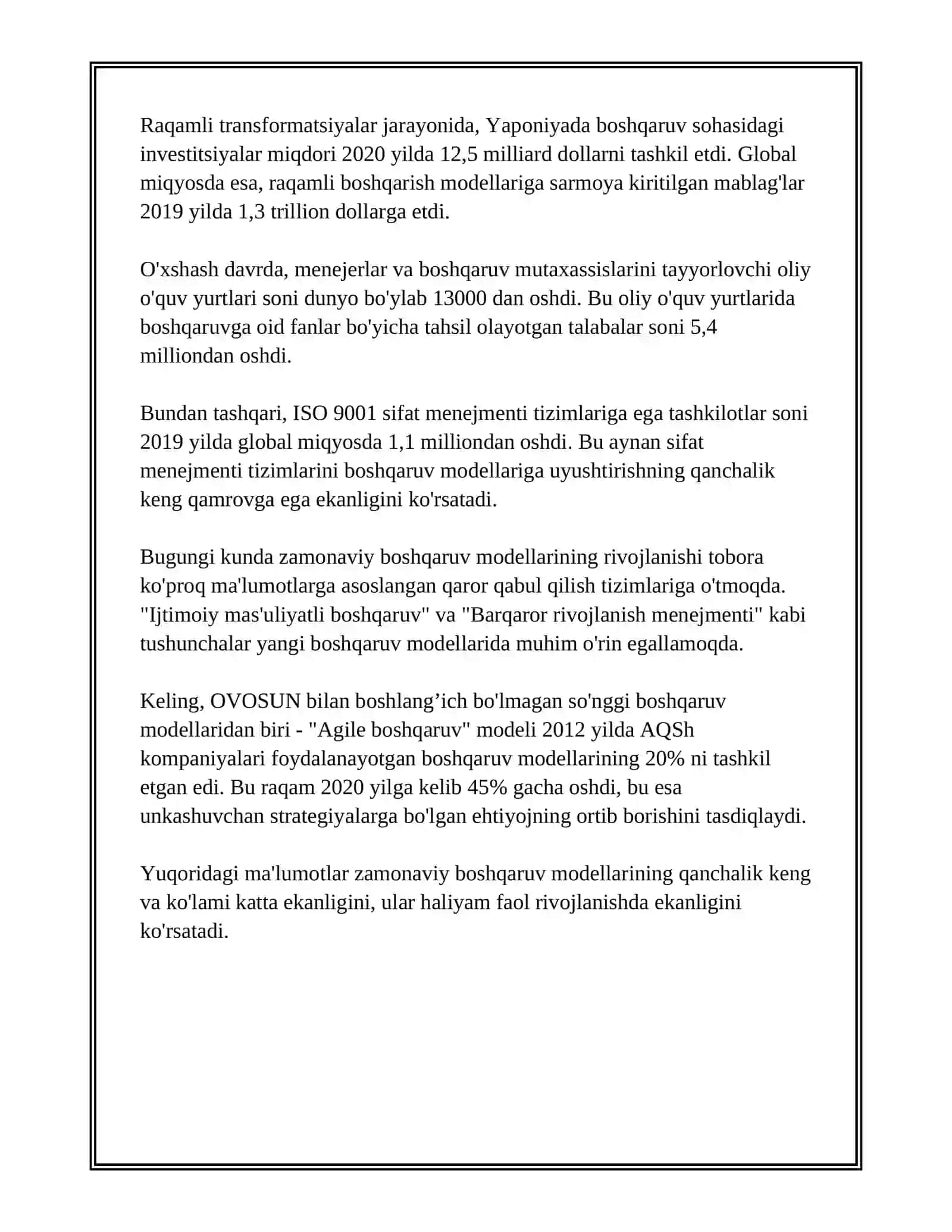 TASHKILOTNI BOSHQARISHNING ZAMONAVIY MODULI 4