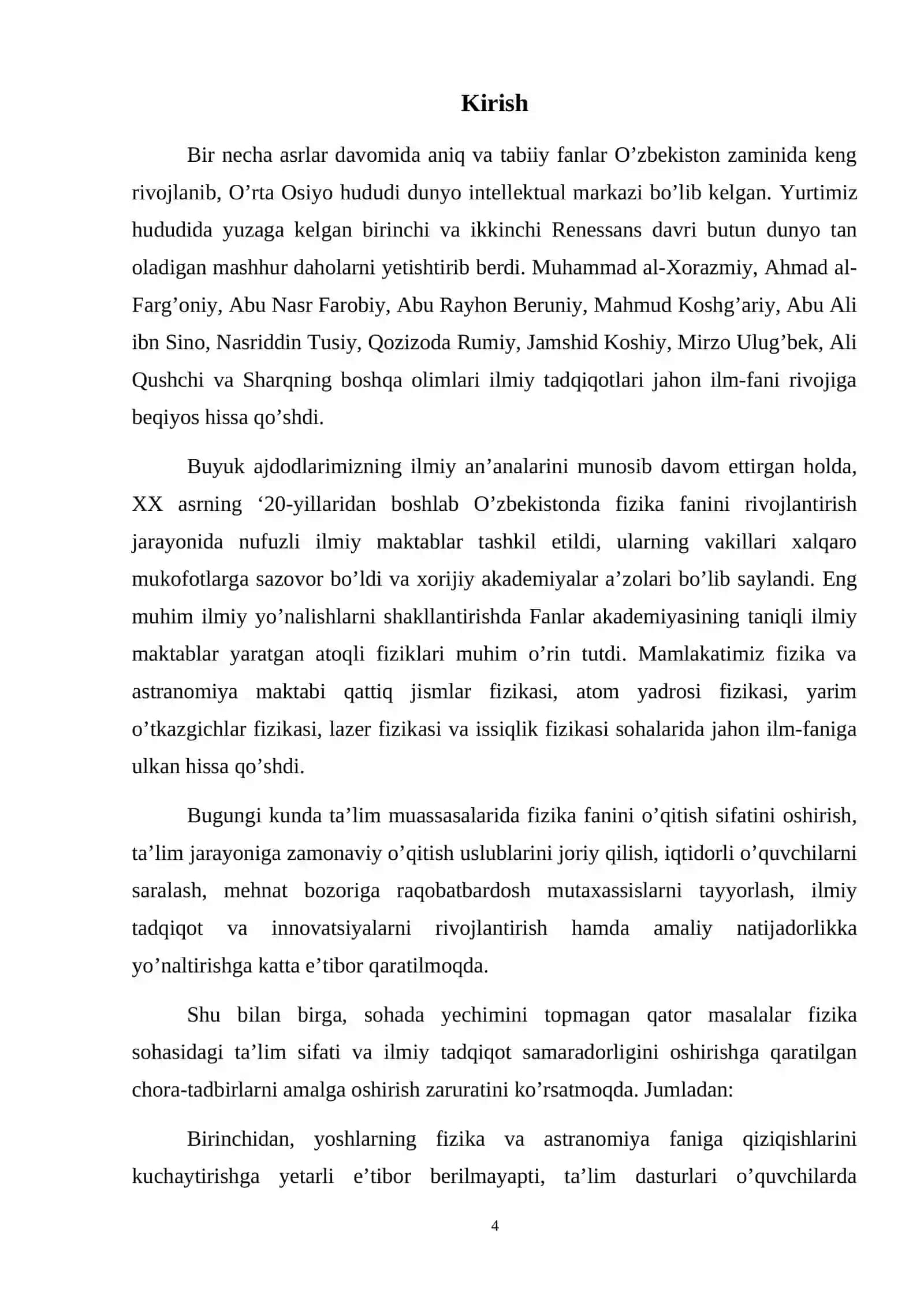 “ASTRANOMIYA KURSI ” fanidan 4