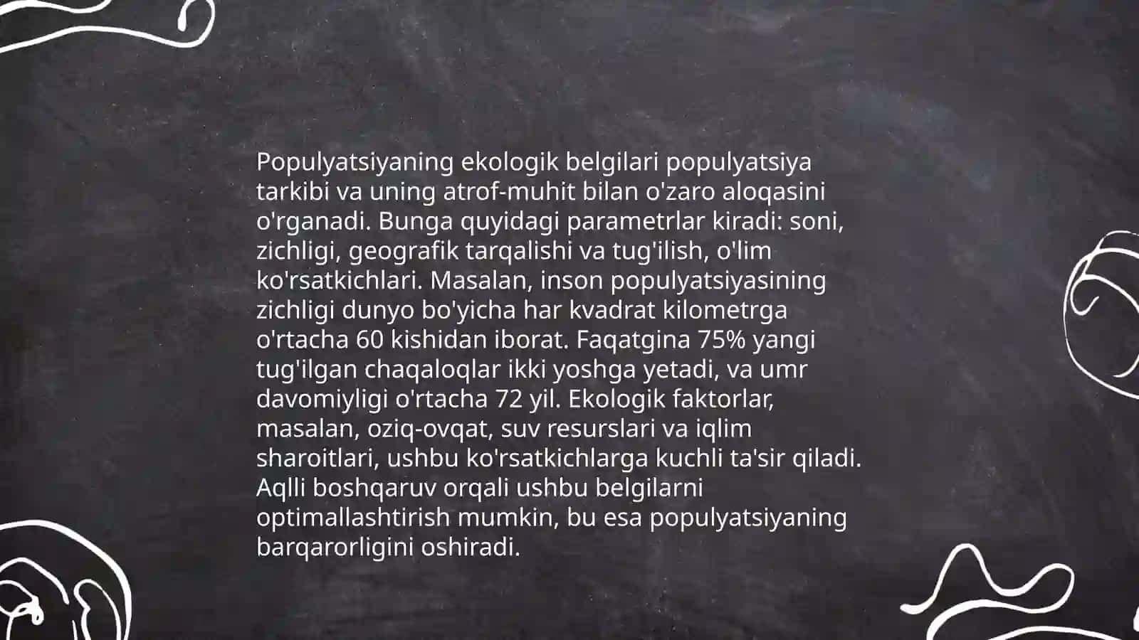 Populyatsiyaning asosiy belgilari va xususiyatlari 4