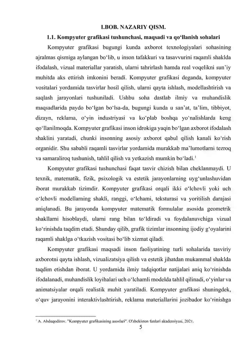 KOMPYUTER GRAFIKASI VA ANIMATSIYA DASTURIY VOSITALARI 4