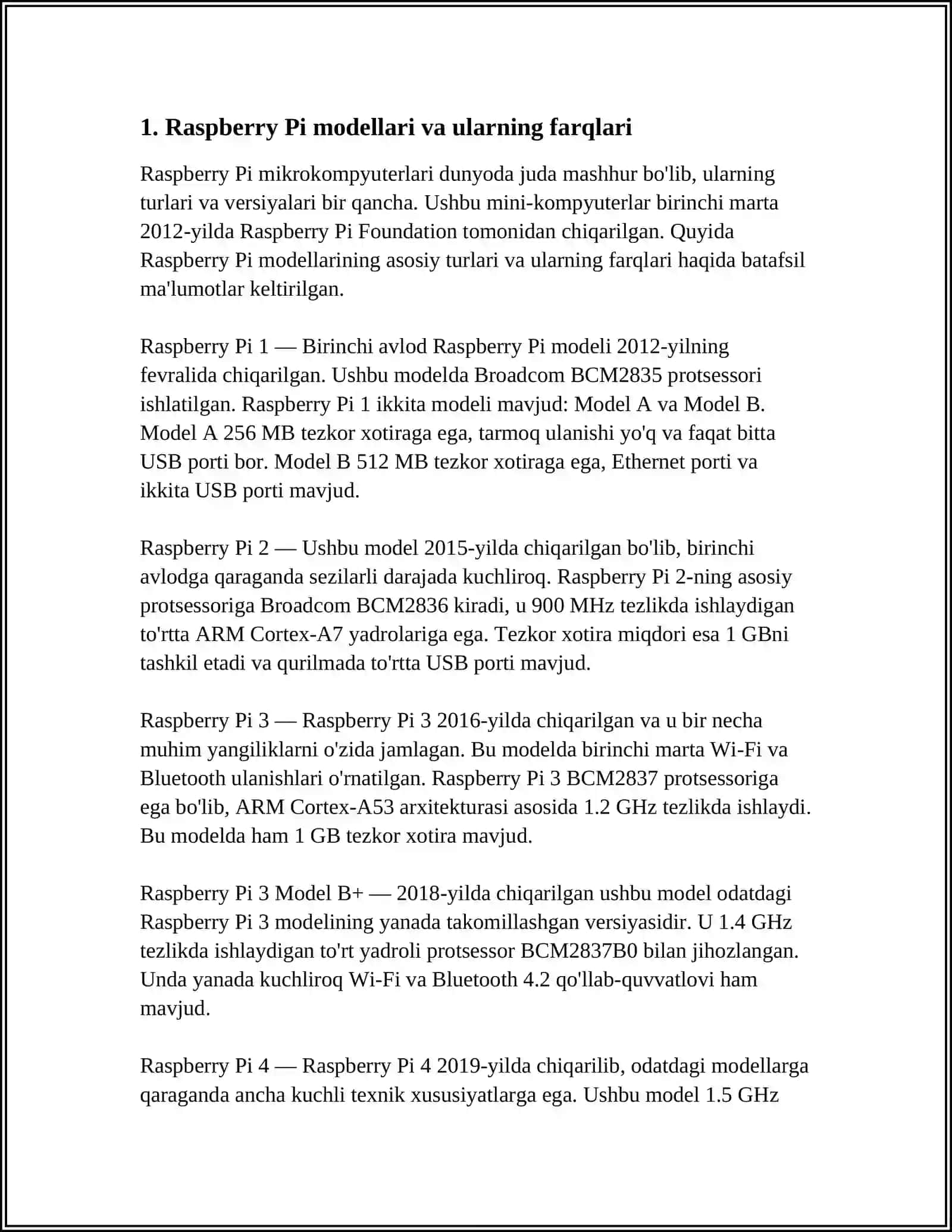 RASPERRY PI MIKROKAMYUTERLARI 4