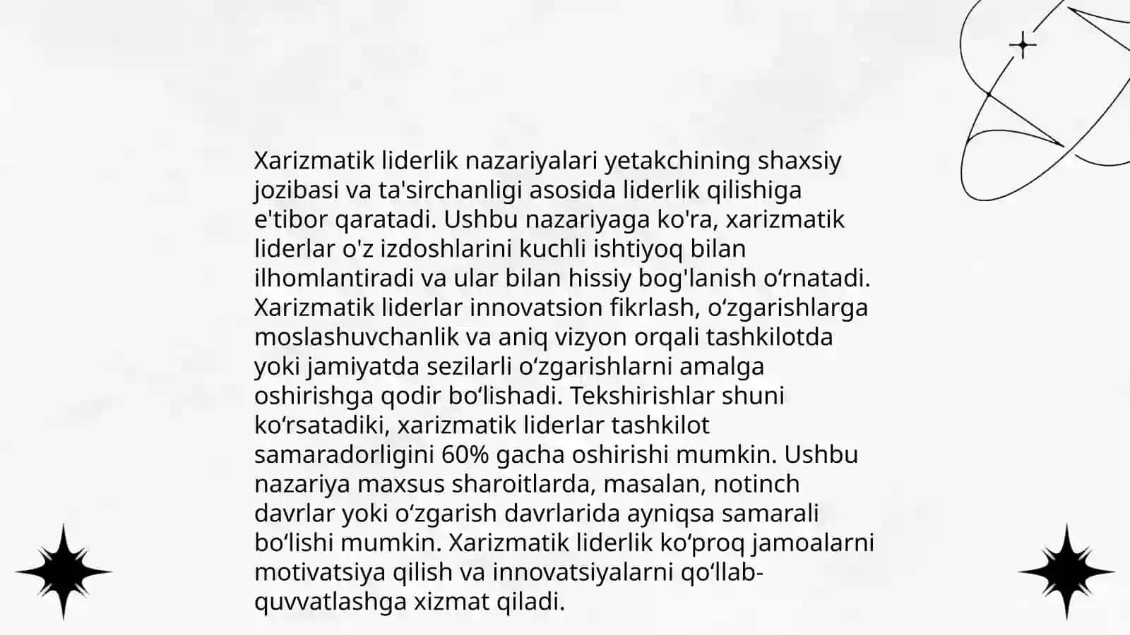 Xarizmatik lider tushunchasi 4