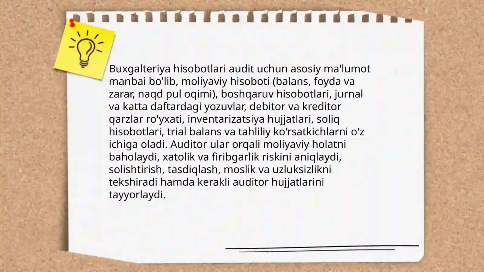 Savdo korxonalarida auditning malumot manbalari va vazifalari 4