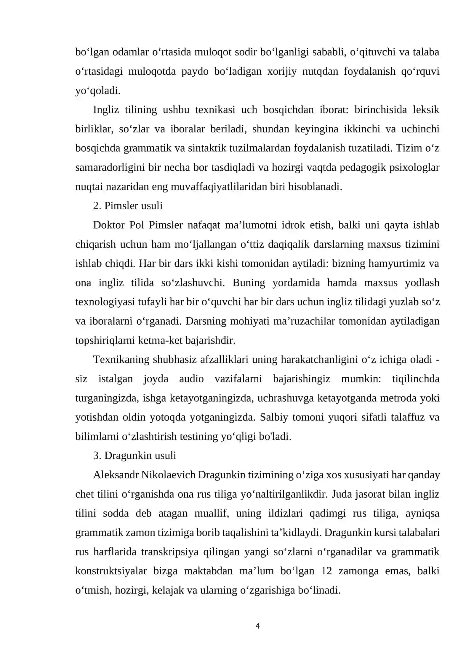 A1 DARAJADAGI O‘QUVCHILARGA LEKSIKANI O‘RGATISH(1-4-SINFLAR) 4