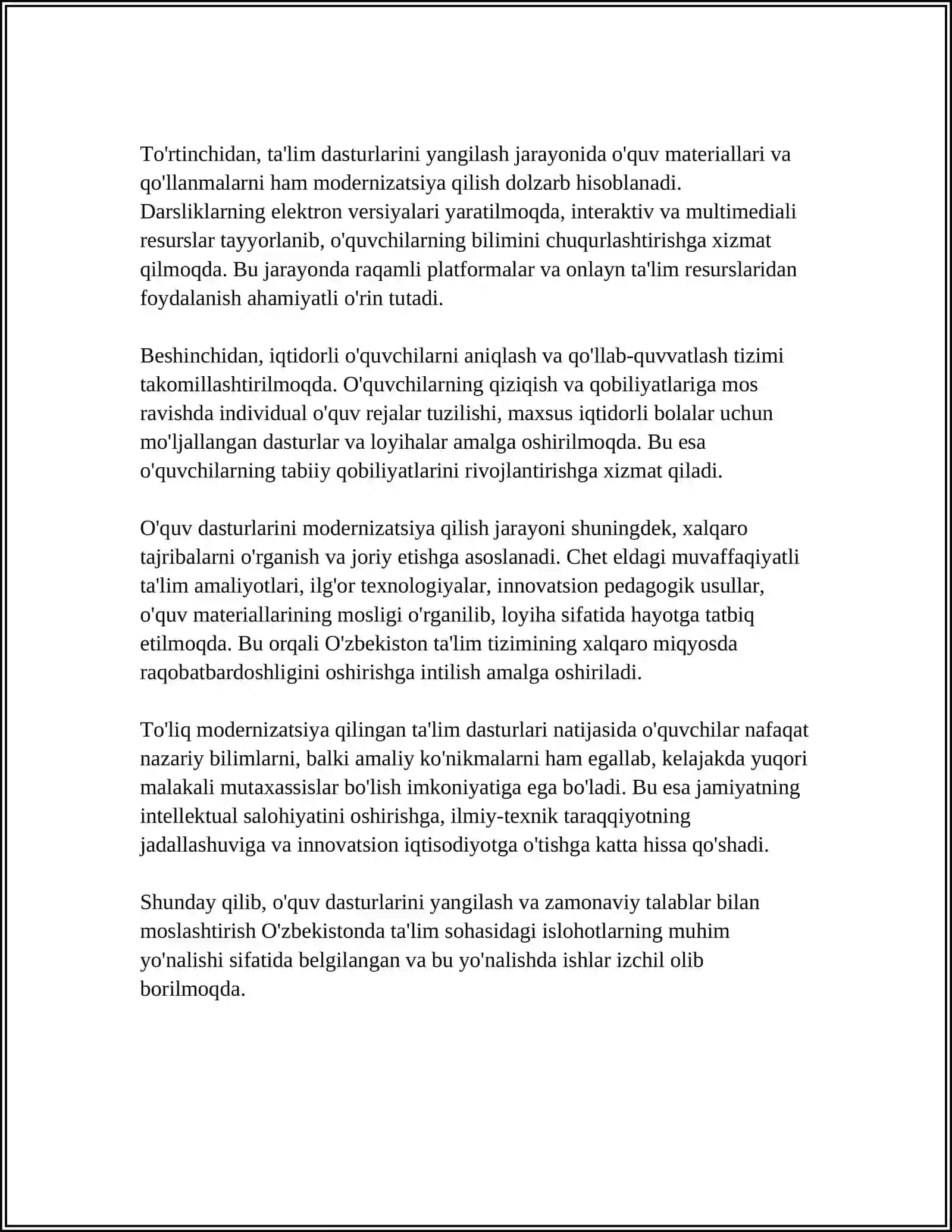 TALIM TOZIMIDAGI ISLOHATLAR 4