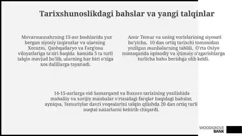 Oʻrta Osiyoning XIV-XV-asrlar tarixi manbashunosligi 4