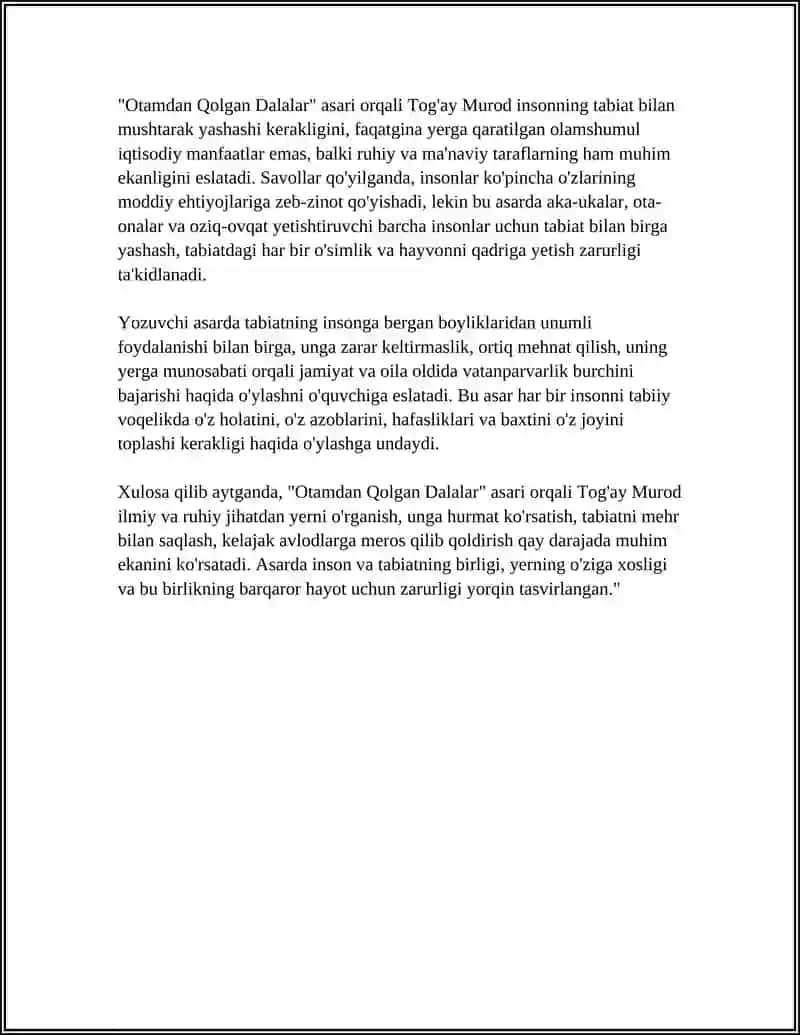 "OTAMDAN QOLGAN DALALAR" 4