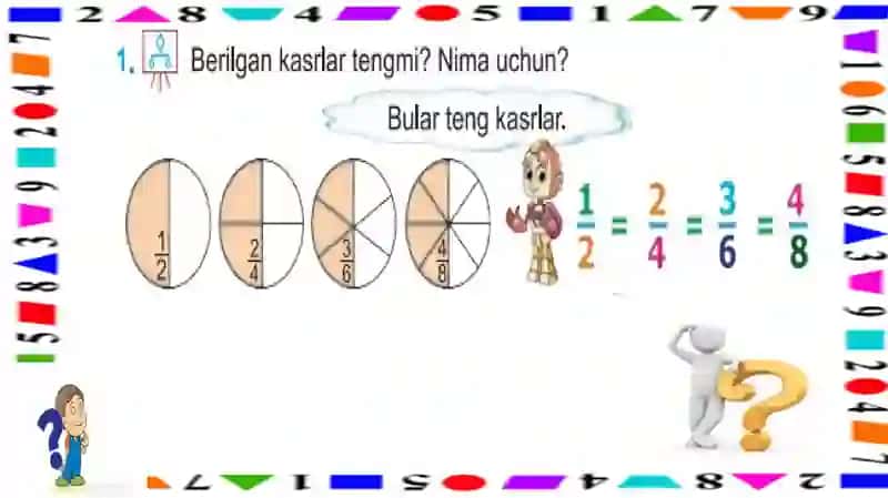 Kasrlarni taqqoslash. Teng kasrlar 4