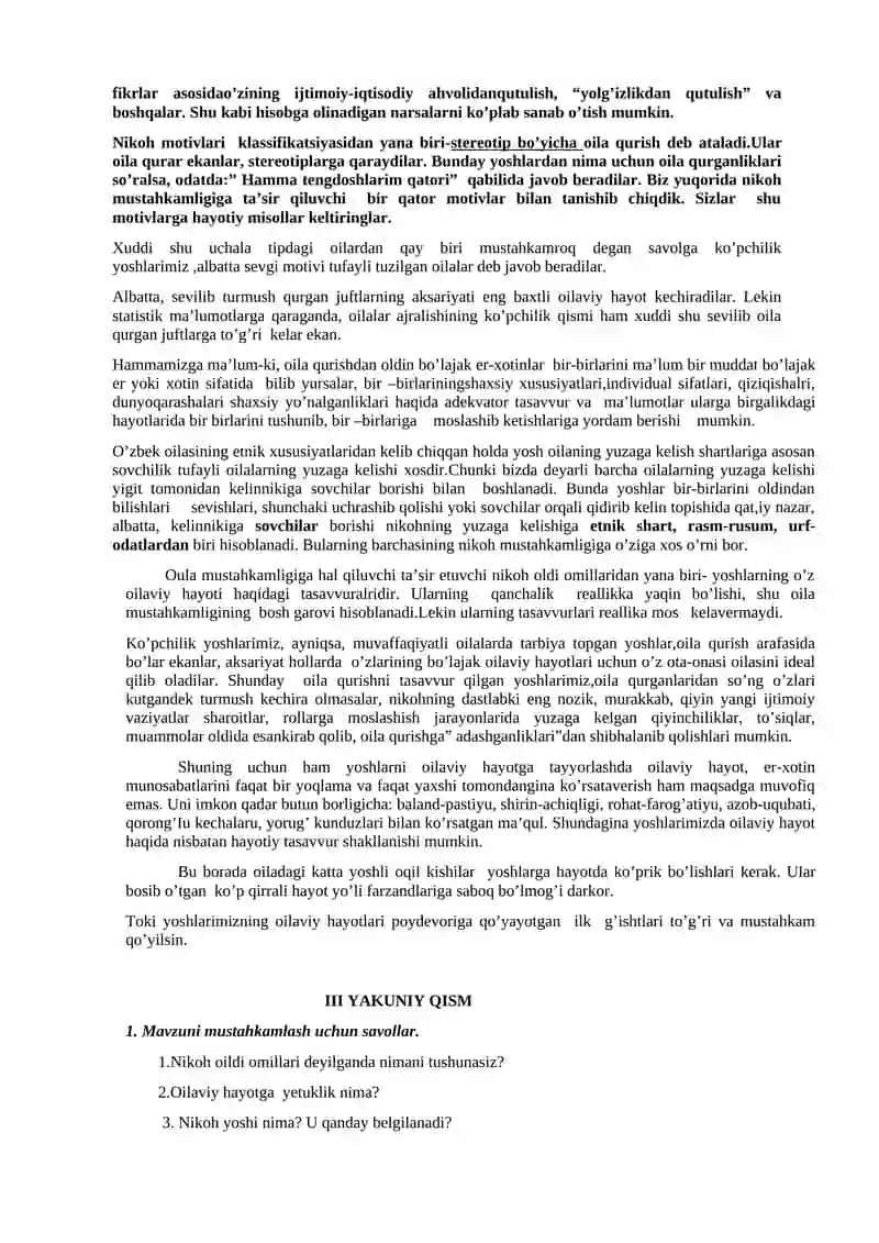 Nikoh oldi omillari va ularning oila mustahkamligiga ta'siri 4