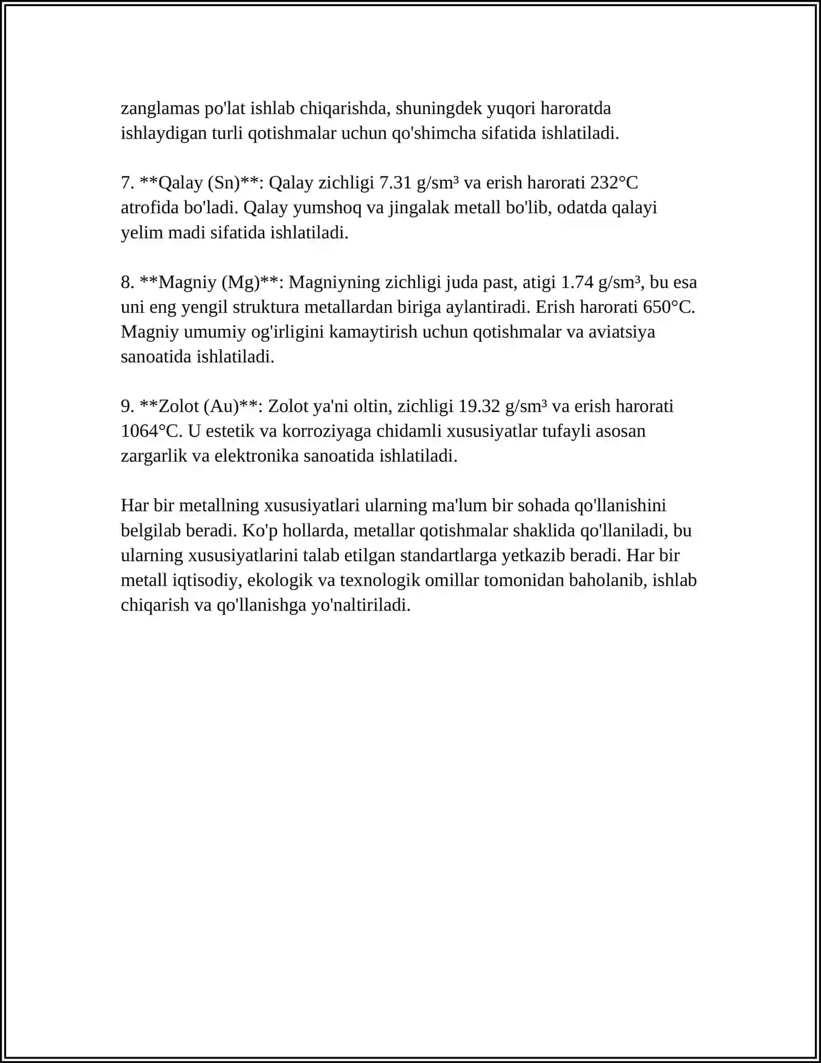 METALLAR TURLARI 4