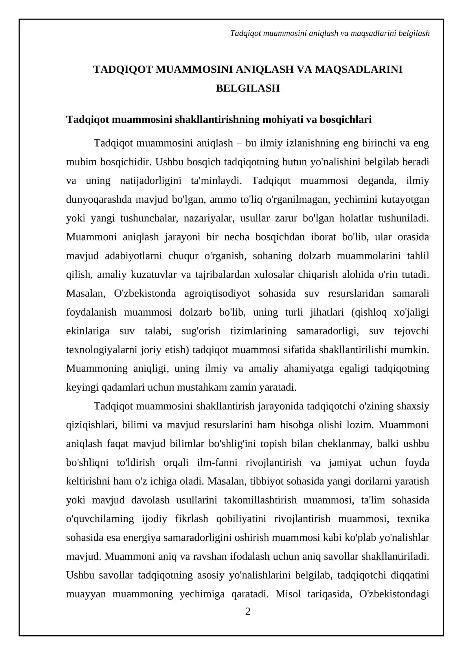 Tadqiqotlar olib borish jarayoni va uni tashkil etish 4