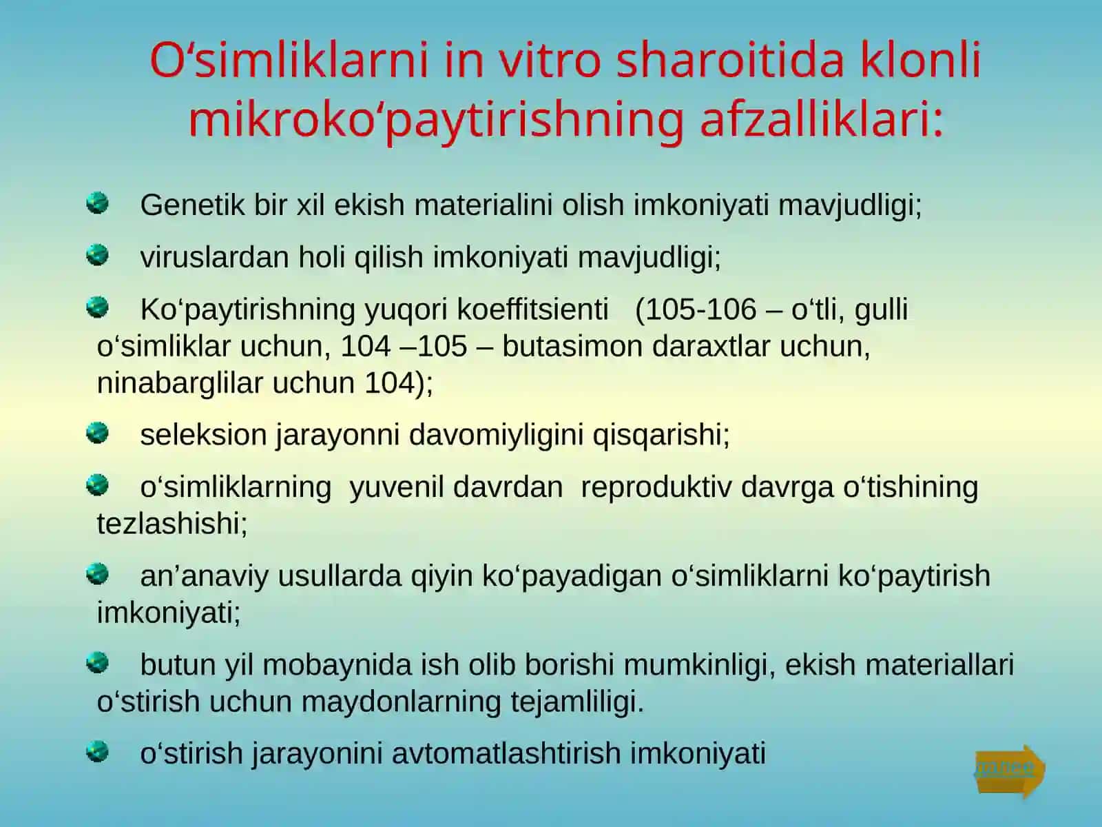 O‘simliklarini Klonli Mikroko‘paytirish 4