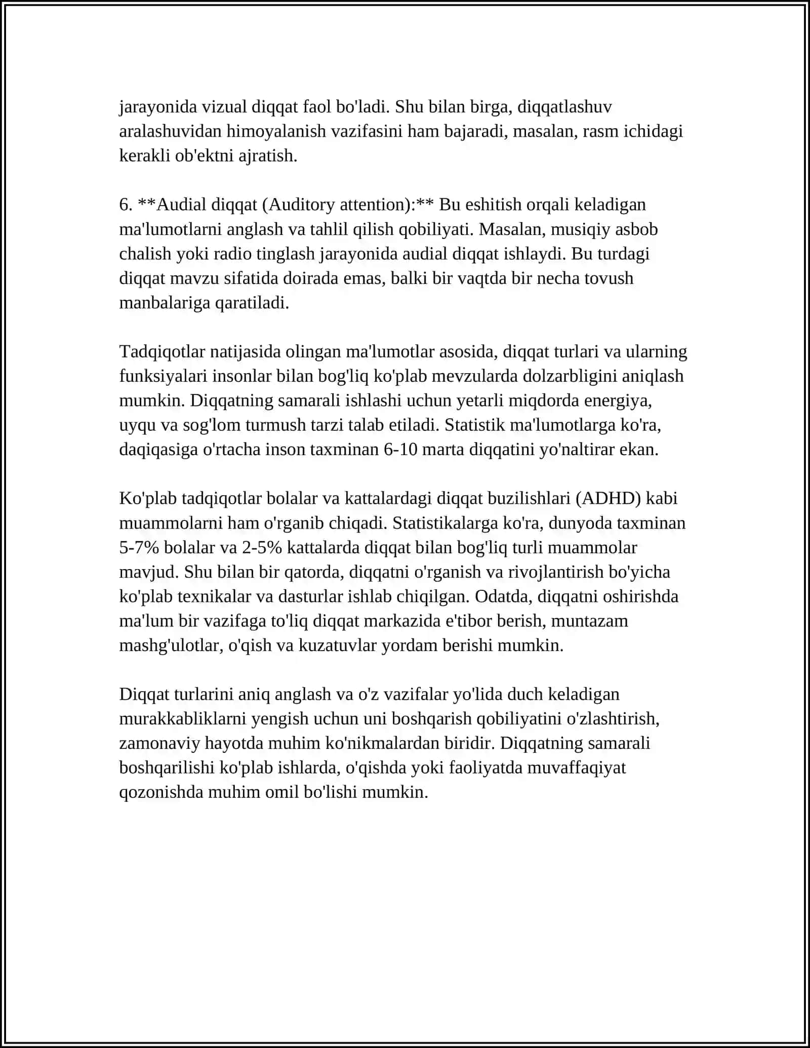 DIQQAT TURLARI VA XUSUSIYATLARI 4