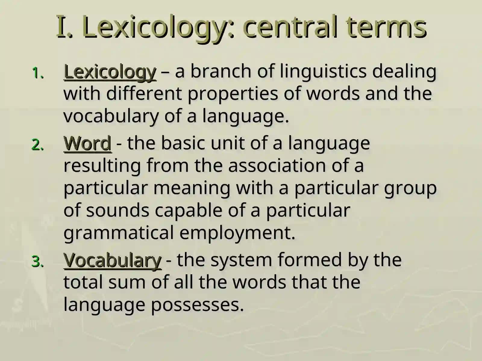 Lexicology as a Branch of Linguistics.Lexical Units 4