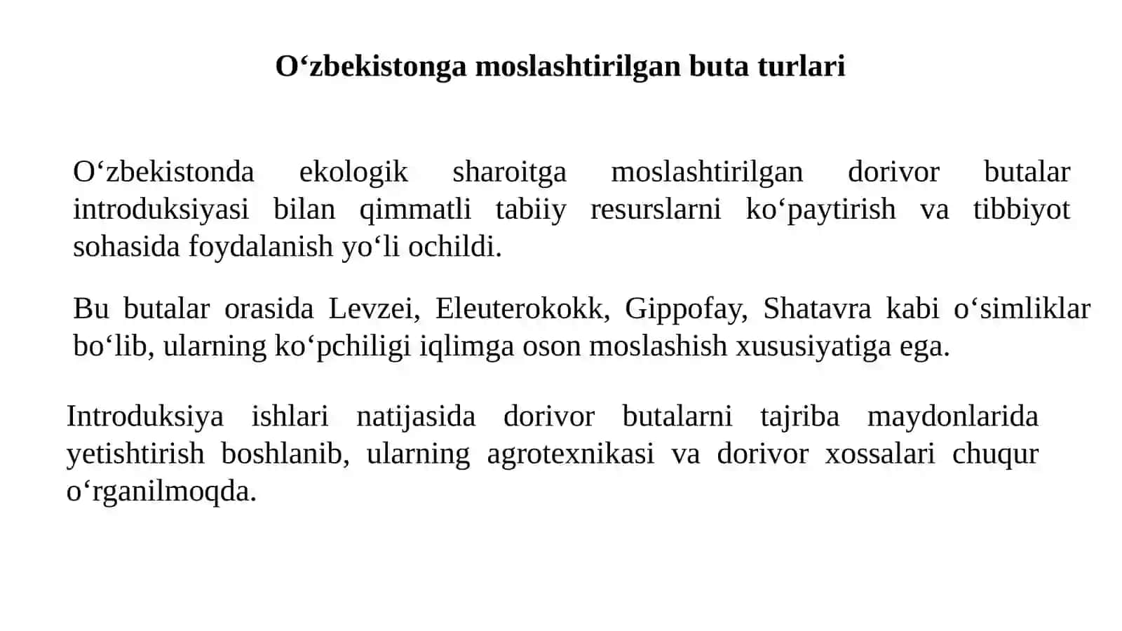 O‘zbekistonda introduksiya qilingan dorivor buta turlari 4