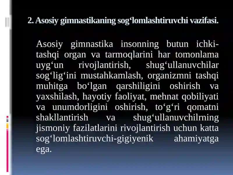 Gimnastikaning sog‘lomlashtiruvchi turlari 4