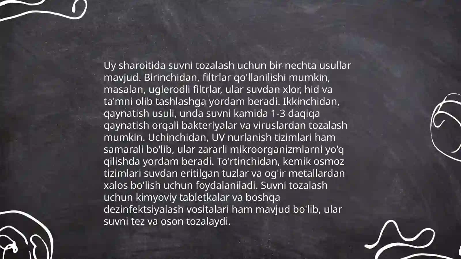 Suvni tozalash va ifloslanishni oldini olish 4