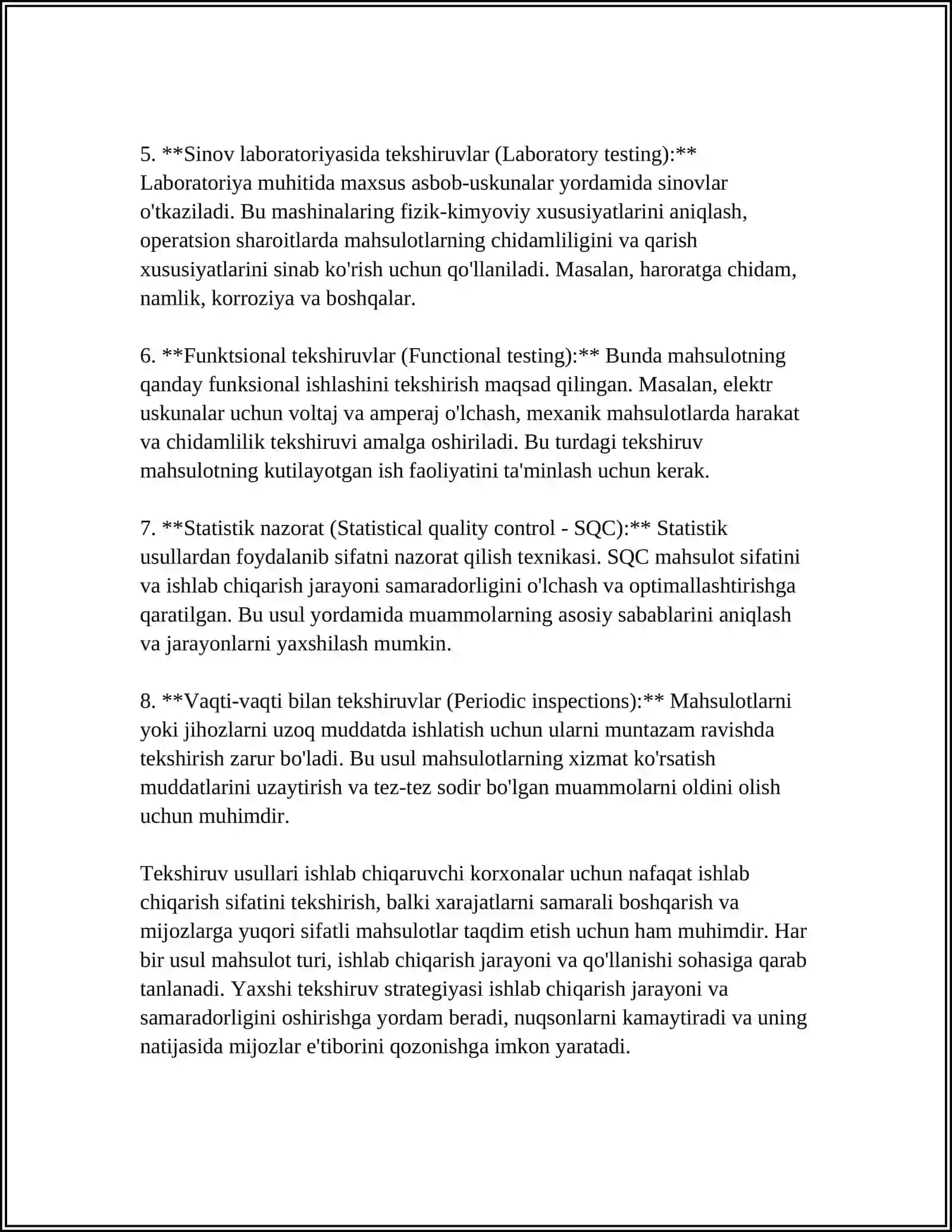 MAHSULOTLARNI PUTUR YETKAZMASDAN NAZORAT QILISH USULLARI 4