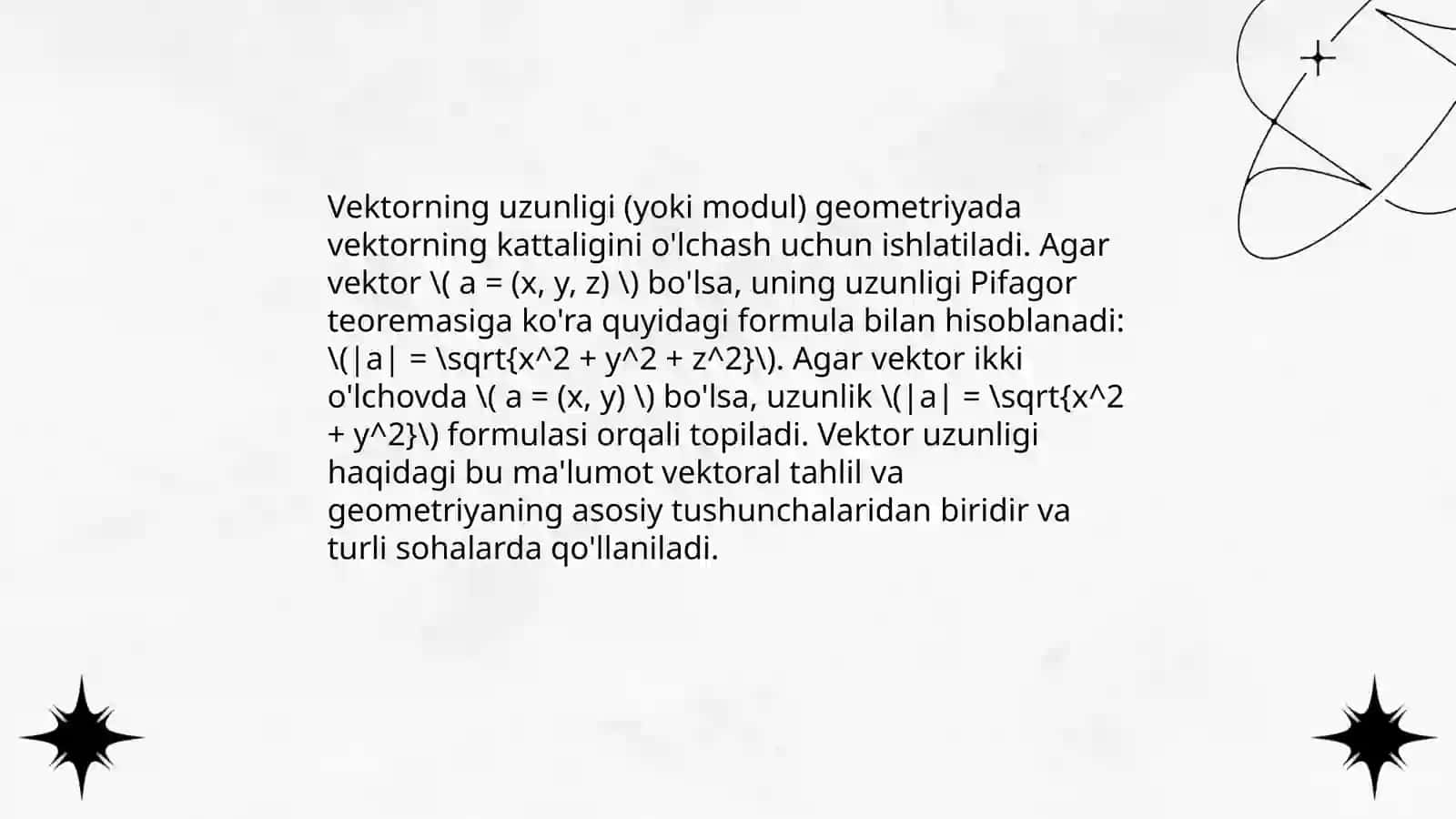 Matematikada Vektorlar tushunchasi 4