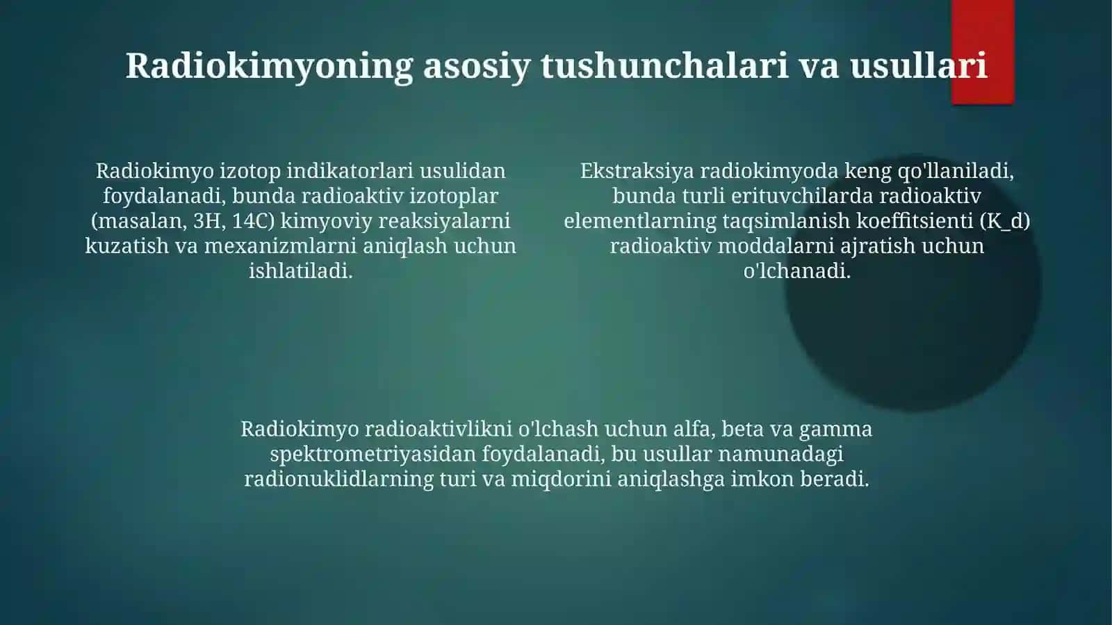 Aktinoidlar. Radiokimyo. Transuran. Tabiiyva sunʼiy radiofaollik 4