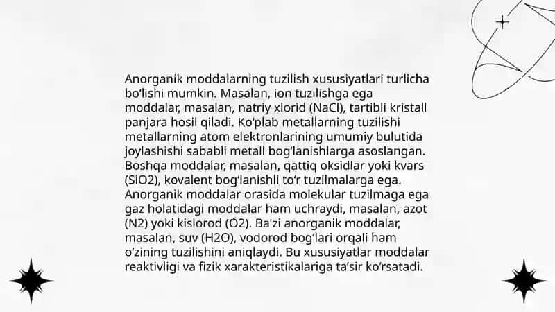 Anorganik moddalarning kristall va amorf holatlari 4